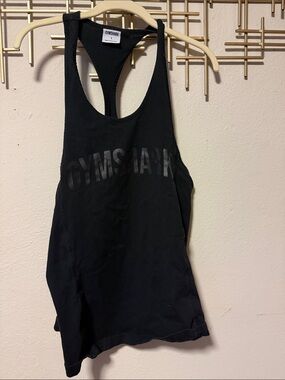 Gymshark Black Racerback Tank Top with Logo Tag